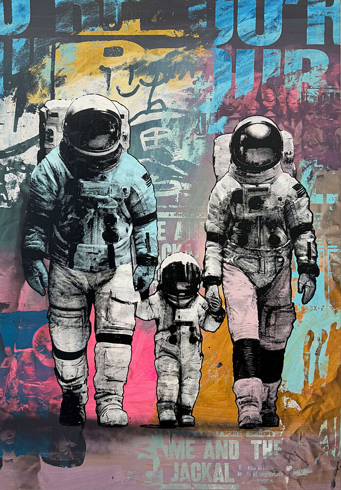 Astronaut Family Walk art print by Unknown for $57.95 CAD