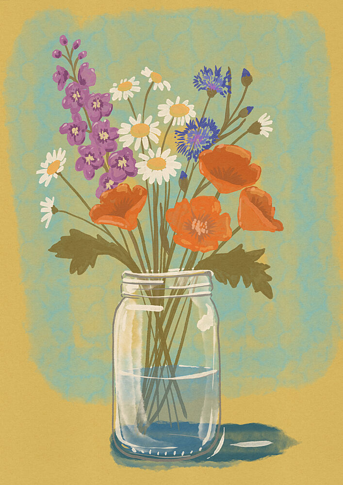 Vibrant Wildflower Bouquet art print by Nicholas for $57.95 CAD