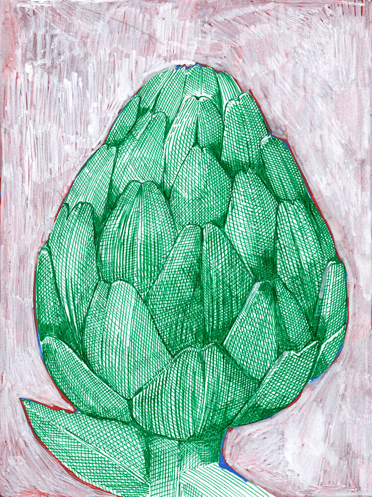 Vibrant Green Artichoke art print by Katie O'Shea for $57.95 CAD