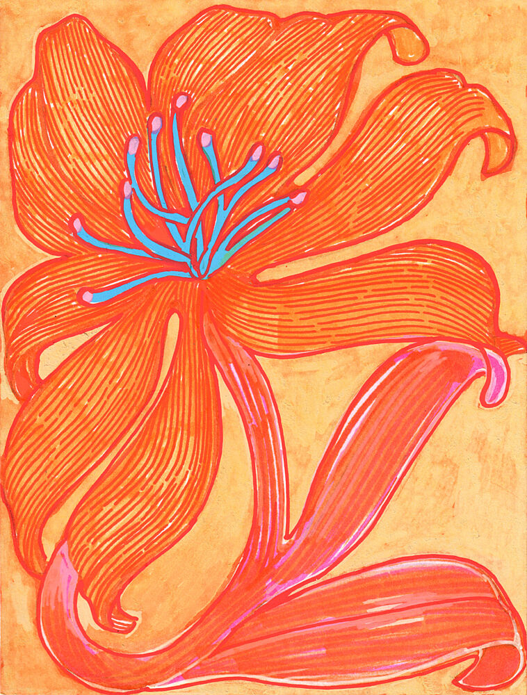 Vibrant Orange Lily art print by Katie O'Shea for $57.95 CAD