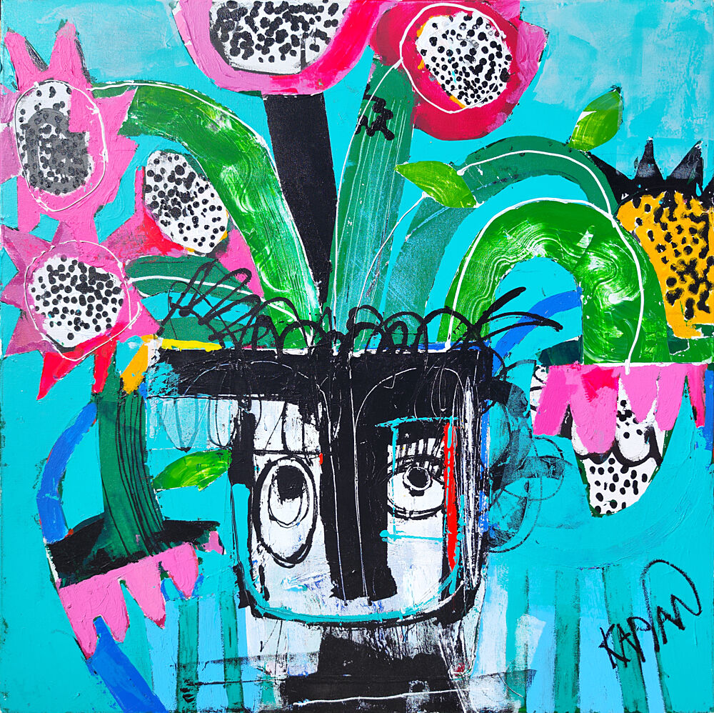 Whimsical Flower Face art print by Lee Kaplan for $57.95 CAD
