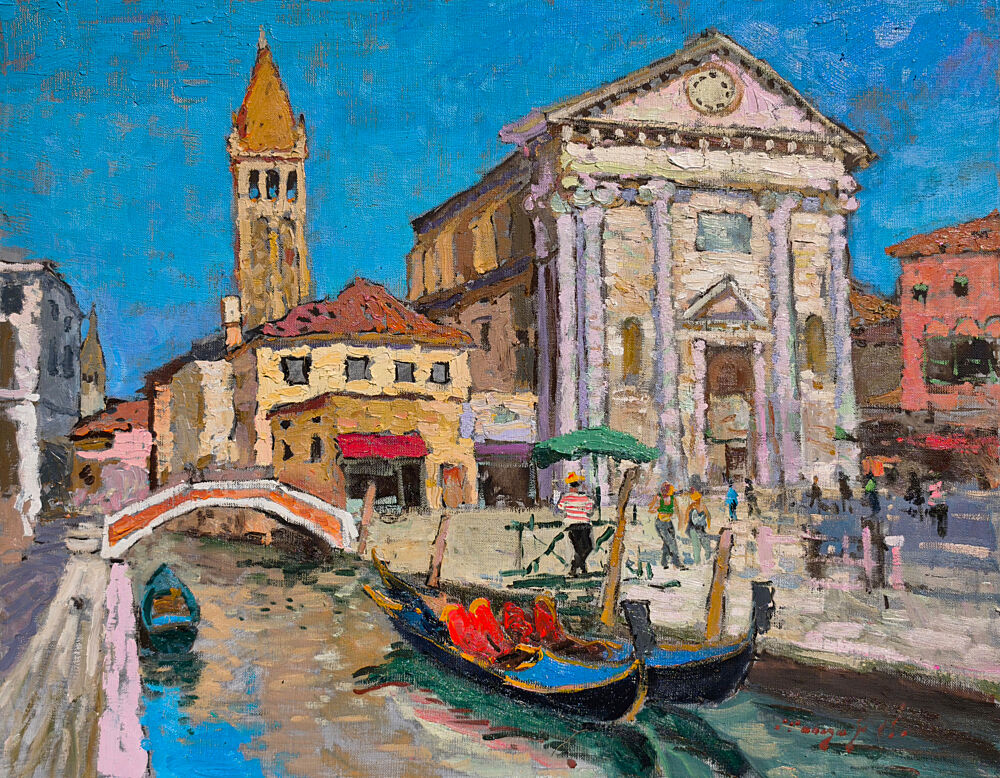 Venice Church and Canal art print by Alexander Shandor for $57.95 CAD