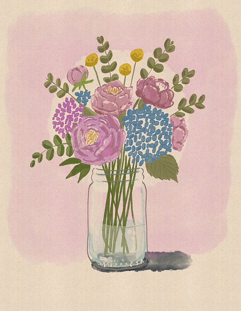 Fresh Mason Jar Flowers art print by Nicholas for $57.95 CAD