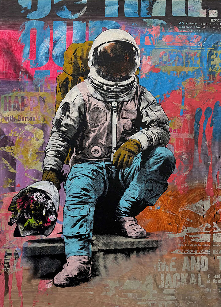 Astronaut Street Flowers art print by Unknown for $57.95 CAD