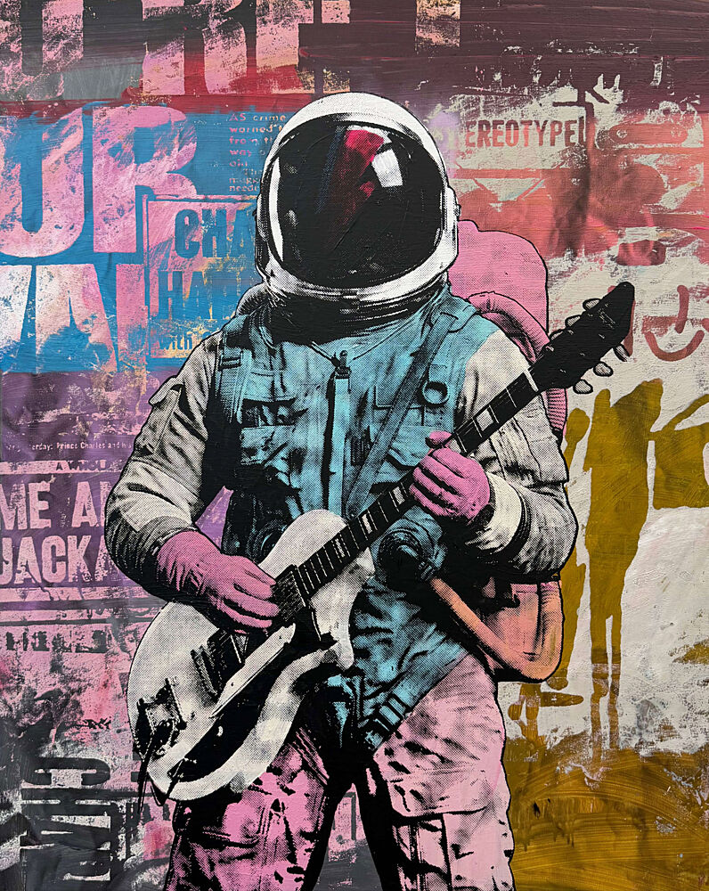 Pink Astronaut Rocker art print by Unknown for $57.95 CAD