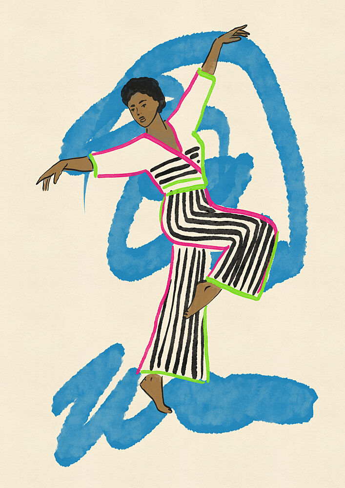 Vibrant Dance Fashion art print by Nicholas for $57.95 CAD