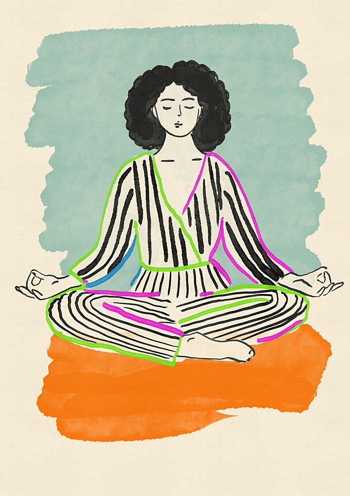 Mindful Zen Woman art print by Nicholas for $57.95 CAD