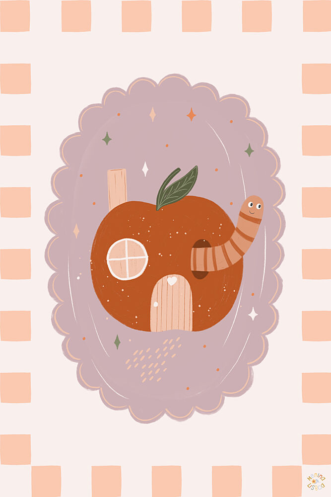 Whimsical Apple Cottage art print by Menina Lisboa for $57.95 CAD