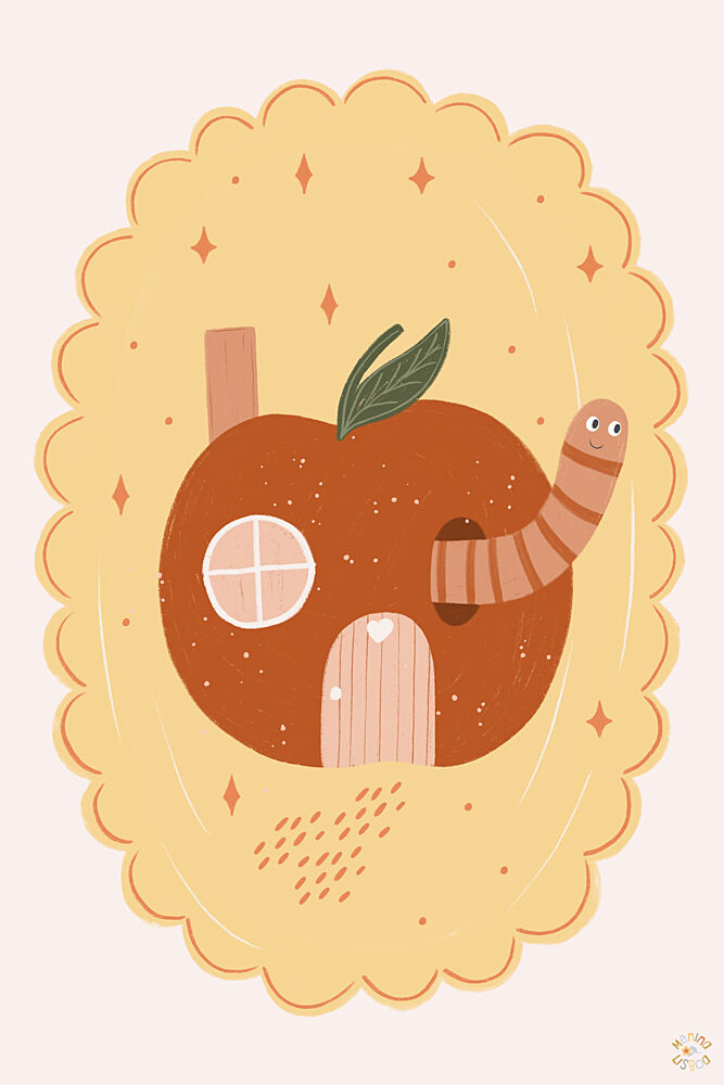 Whimsical Apple Home art print by Menina Lisboa for $57.95 CAD