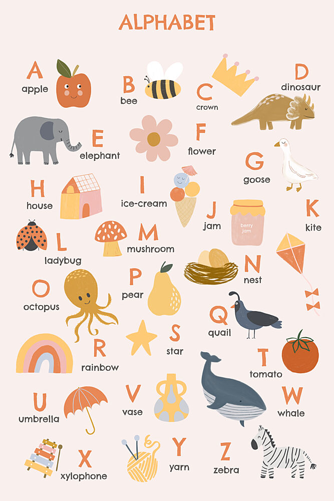 Colorful Alphabet Chart art print by Menina Lisboa for $57.95 CAD