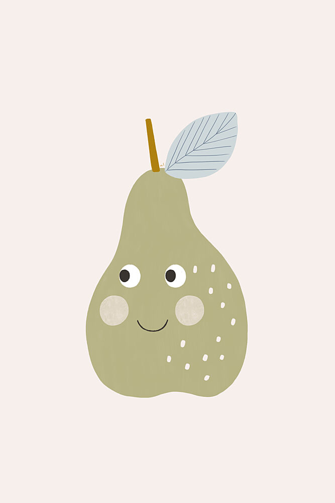 Happy Green Pear art print by Menina Lisboa for $57.95 CAD