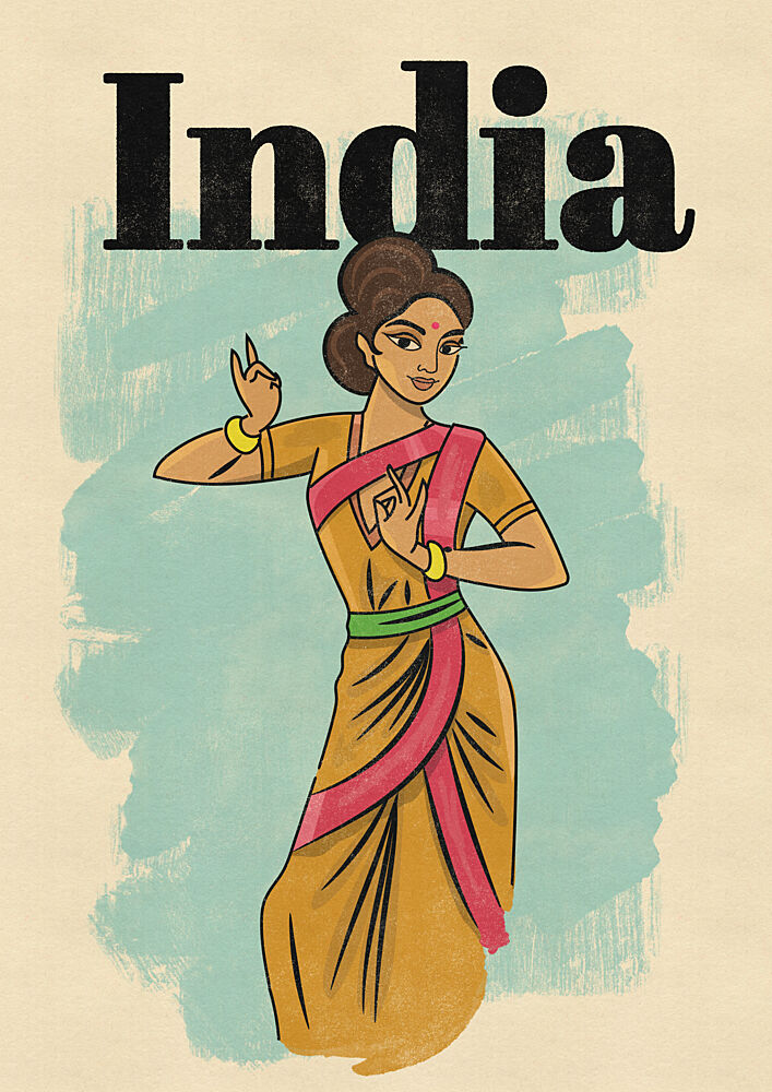Elegant Indian Dancer art print by Nicholas for $57.95 CAD