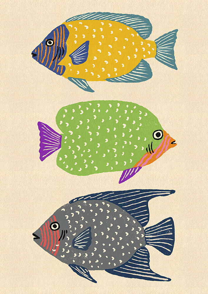 Vibrant Tropical Fish art print by Nicholas for $57.95 CAD