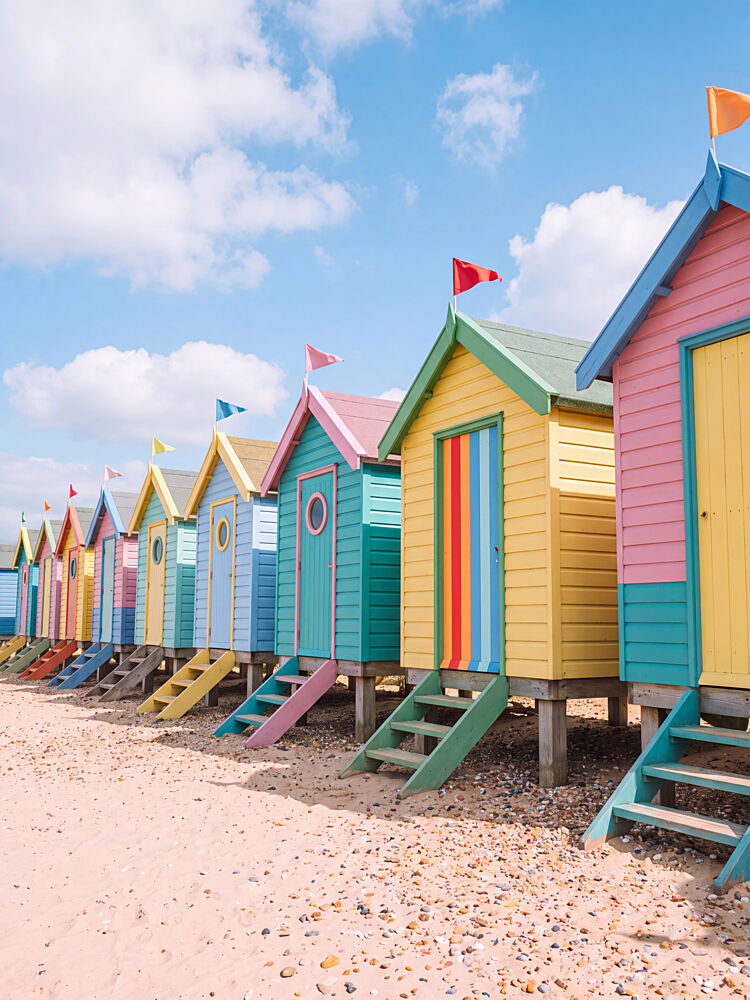 Colorful Beach Huts art print by Andreas Magnusson for $57.95 CAD