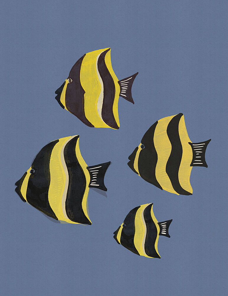 Tropical Striped Fish art print by Nicholas for $57.95 CAD