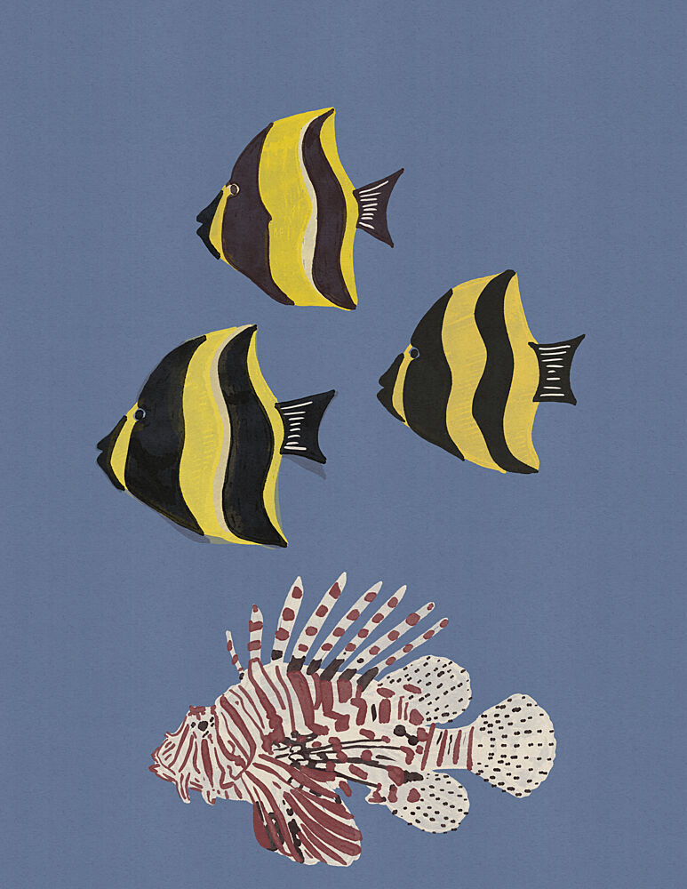 Lionfish and Tropical Fish art print by Nicholas for $57.95 CAD