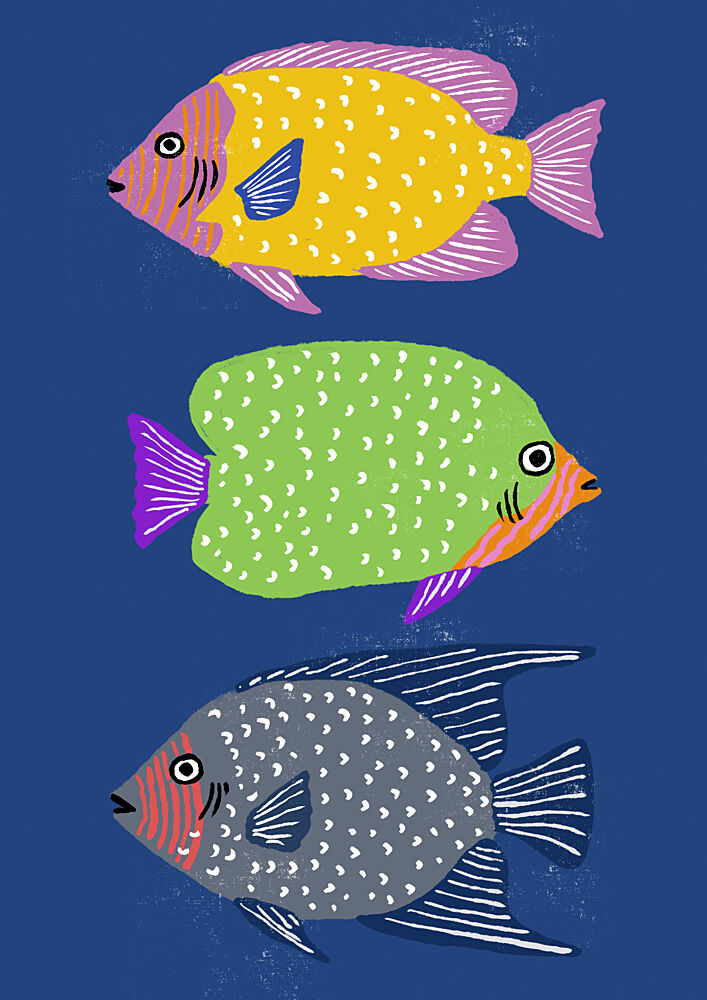 Colorful Ocean Fish art print by Nicholas for $57.95 CAD