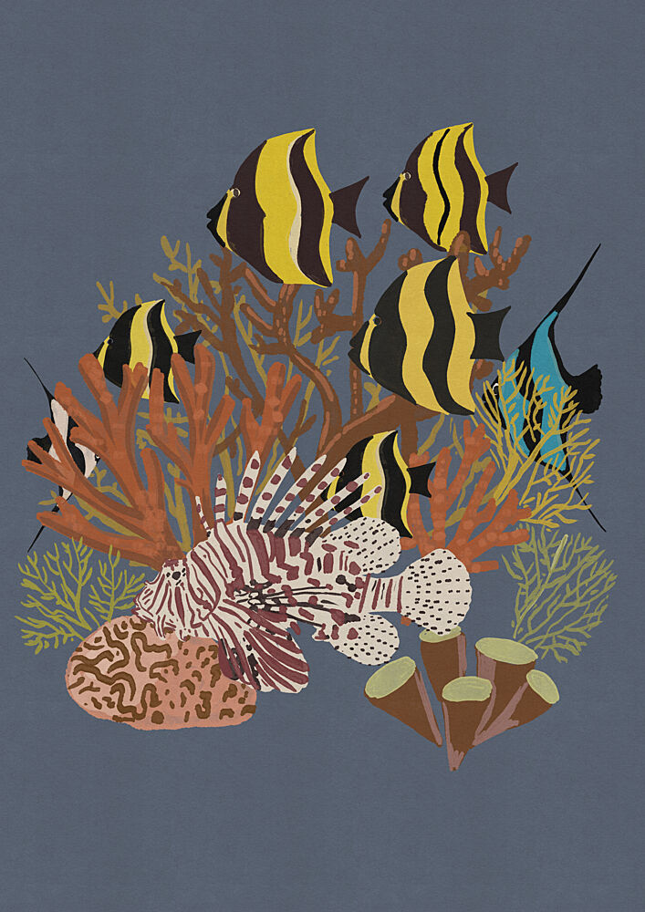 Tropical Fish and Coral art print by Nicholas for $57.95 CAD