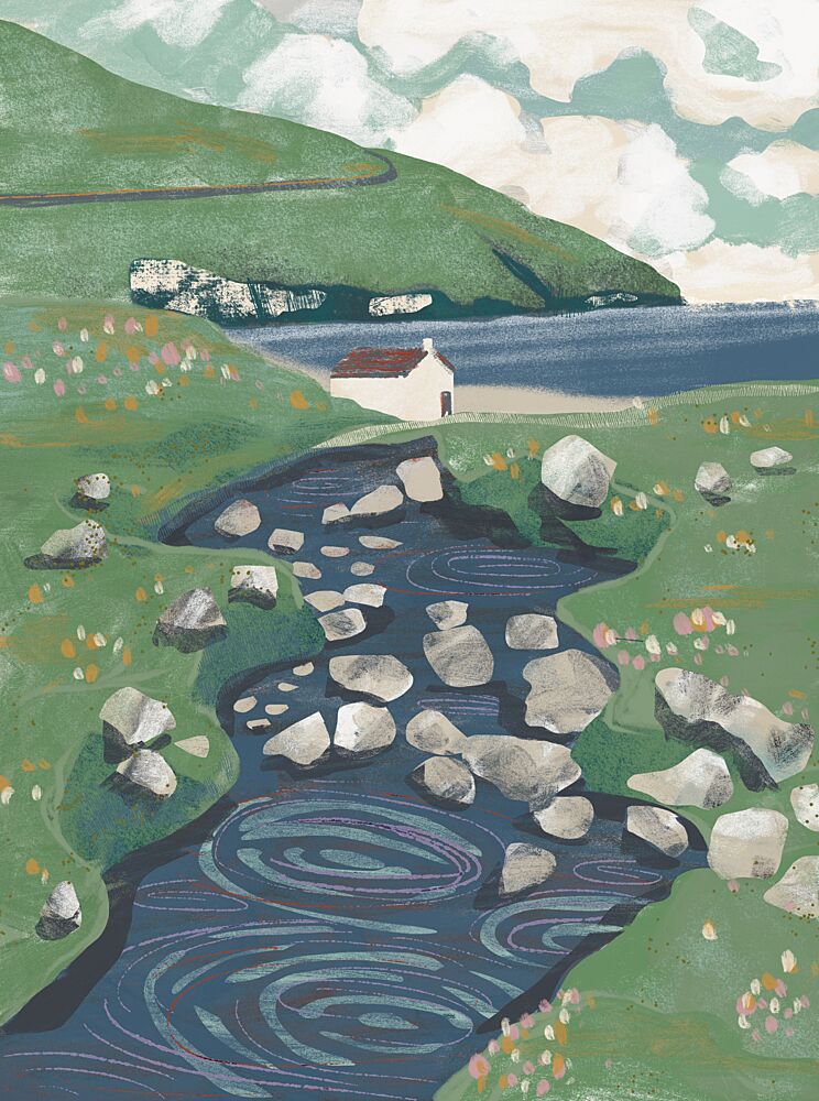 Winding Stream Country House art print by Charlotte Trudgett for $57.95 CAD