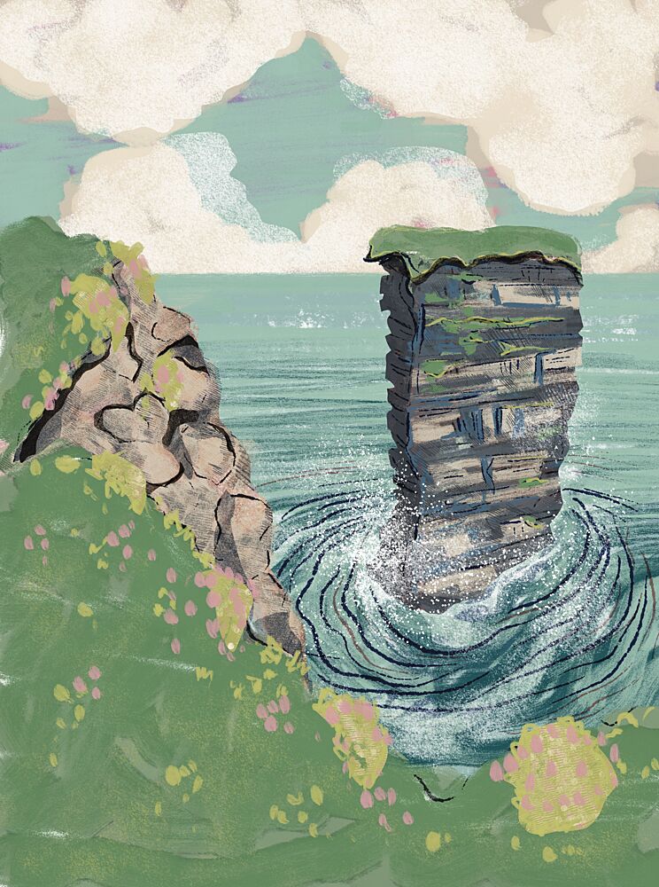 Coastal Cliffs Sea Stack art print by Charlotte Trudgett for $57.95 CAD