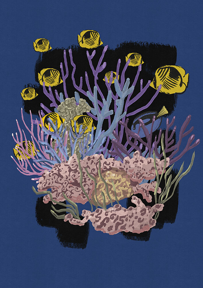 Vibrant Reef Fish art print by Nicholas for $57.95 CAD