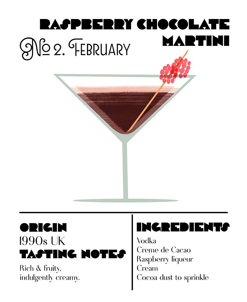 Raspberry Chocolate Martini art print by Charlotte Trudgett for $57.95 CAD