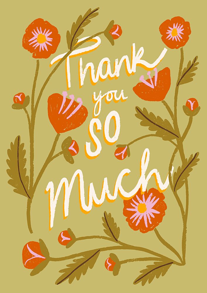 Floral Thank You Message art print by Charlotte Trudgett for $57.95 CAD