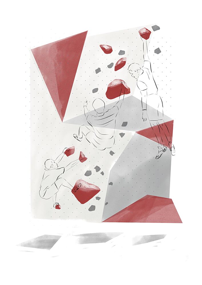Geometric Bouldering Action art print by Charlotte Trudgett for $57.95 CAD