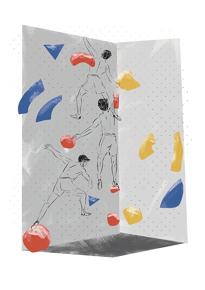 Modern Bouldering Climbers art print by Charlotte Trudgett for $57.95 CAD