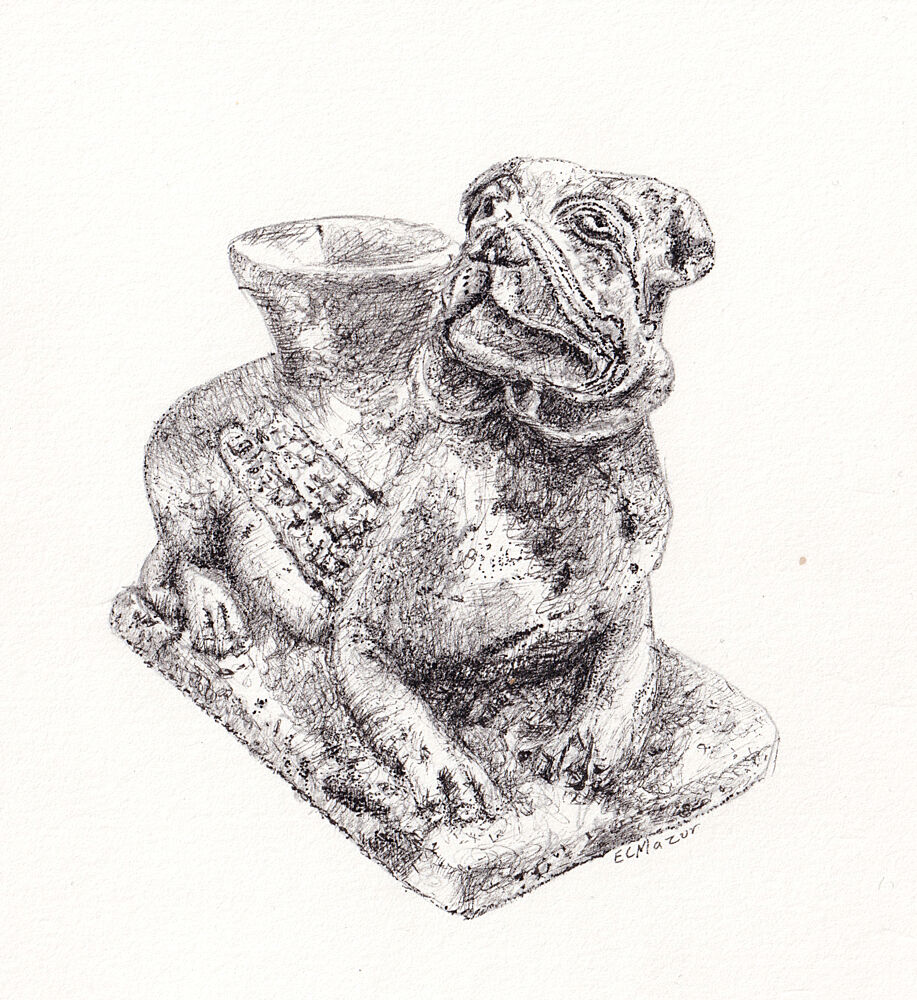 Charming Bulldog Statue art print by E.C. Mazur for $57.95 CAD