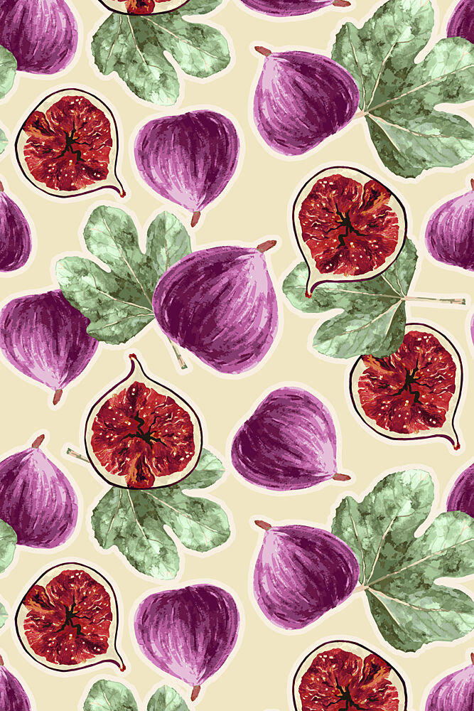 Purple Fig Pattern art print by Karen Menzenbach for $57.95 CAD