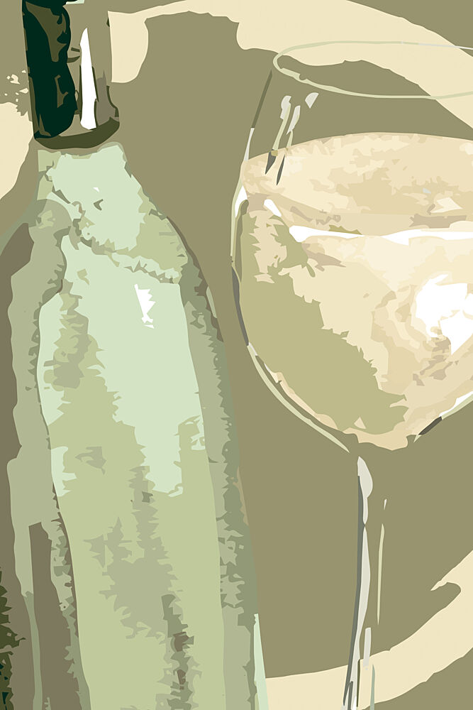 Muted Wine Bottle Glass art print by Karen Menzenbach for $57.95 CAD