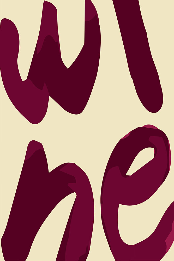 Vibrant Wine Text art print by Karen Menzenbach for $57.95 CAD