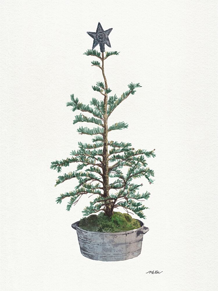 Rustic Christmas Tree art print by Nktn for $57.95 CAD