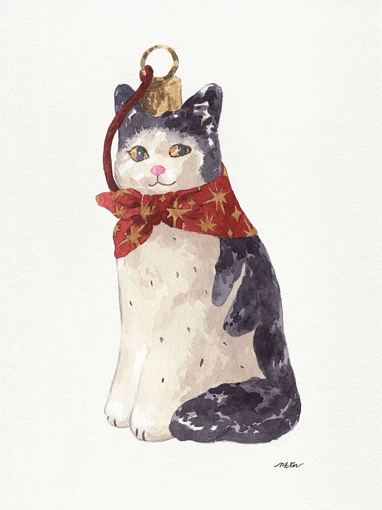 Christmas Cat Ornament art print by Nktn for $57.95 CAD