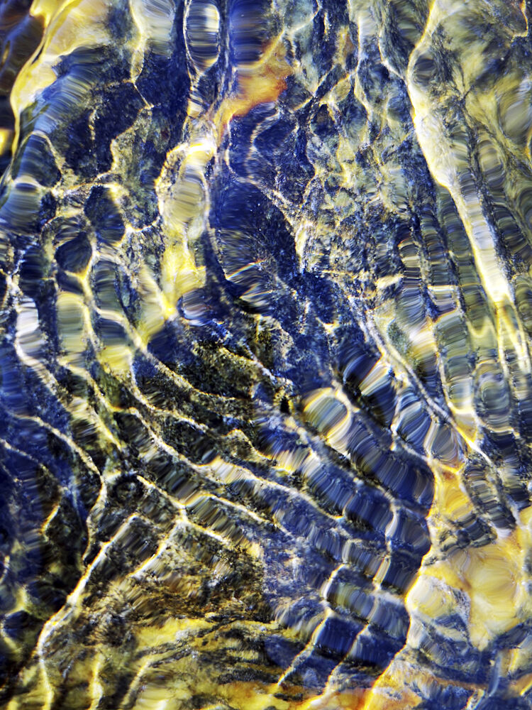 Golden Blue Water Patterns art print by Angelo Cerantola for $57.95 CAD