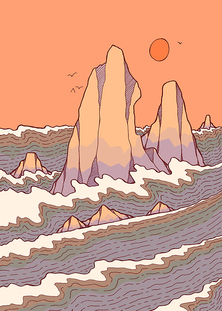 Sunrise over Rocky Sea art print by Stephen Wade for $57.95 CAD