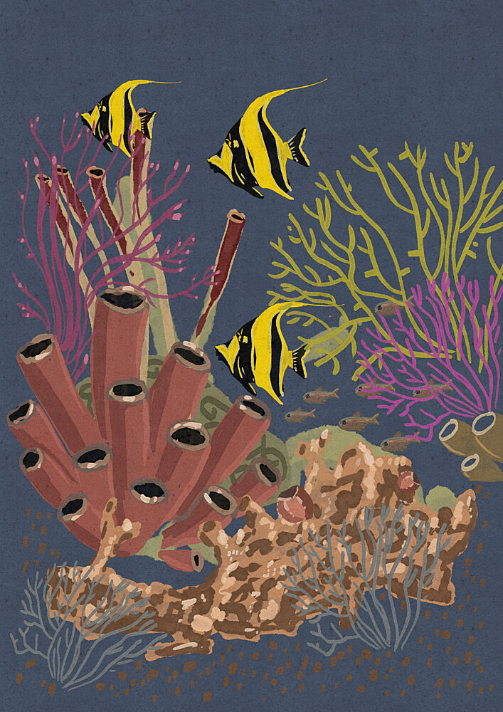 Colorful Coral Reef art print by Nicholas for $57.95 CAD