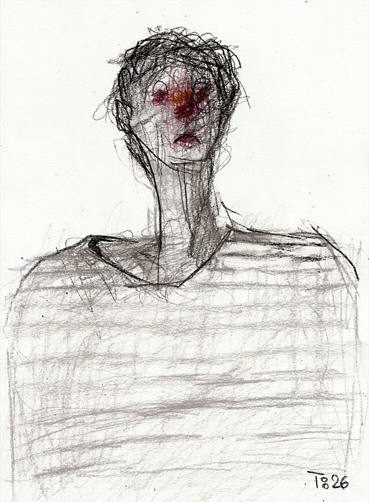 Anxious Red Face art print by Tore Bahnson for $57.95 CAD