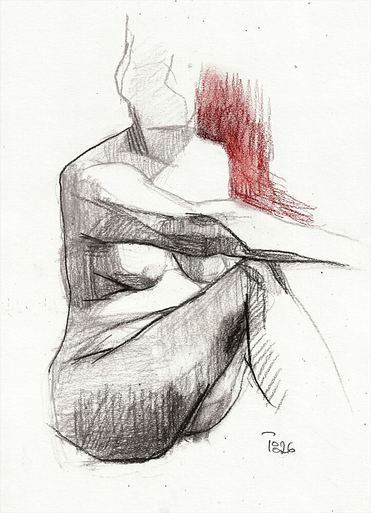Seated Figure with Red Hair art print by Tore Bahnson for $57.95 CAD