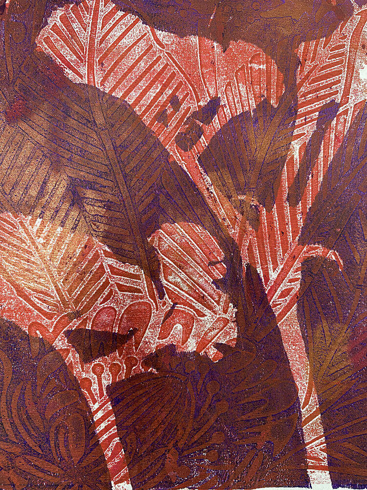 Deep Red Jungle Foliage art print by Berit Pihl for $57.95 CAD