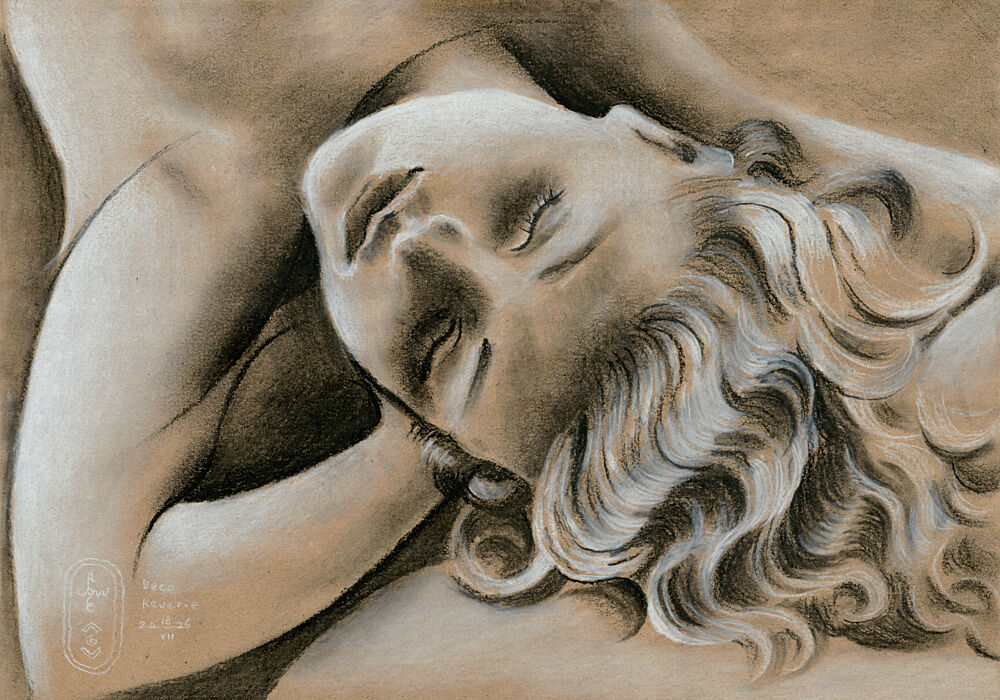 Serene Sleeping Woman art print by Corne Akkers for $57.95 CAD