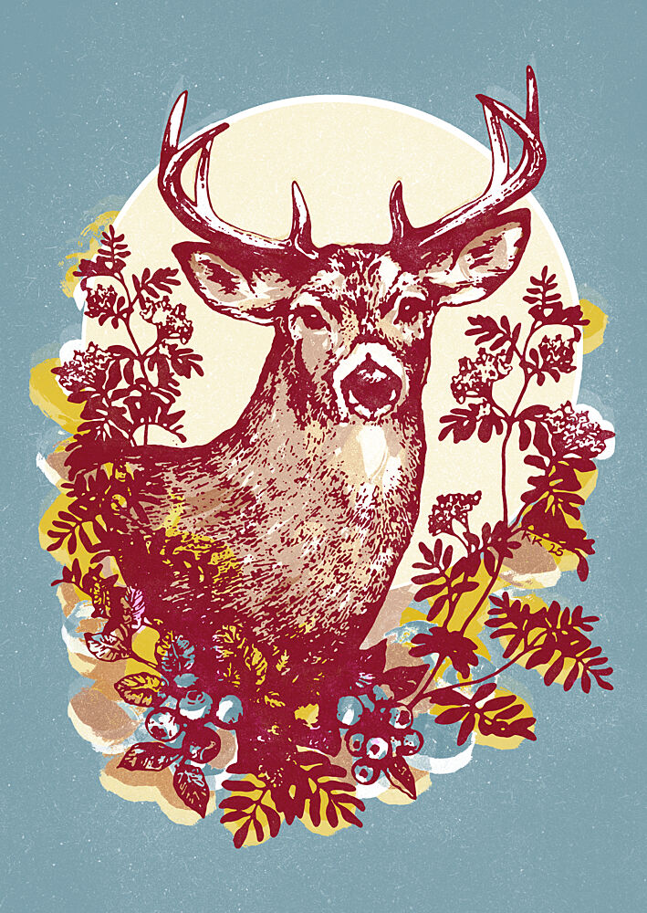 Elegant Forest Stag art print by Katariina Kosunen for $57.95 CAD