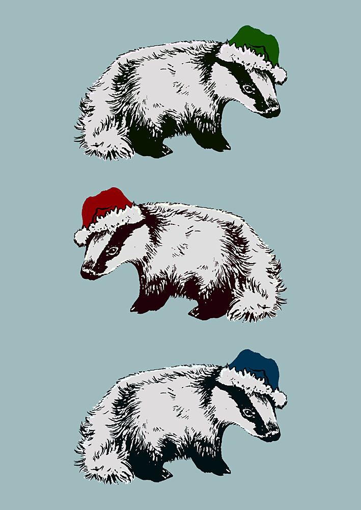 Christmas Badgers art print by Katariina Kosunen for $57.95 CAD