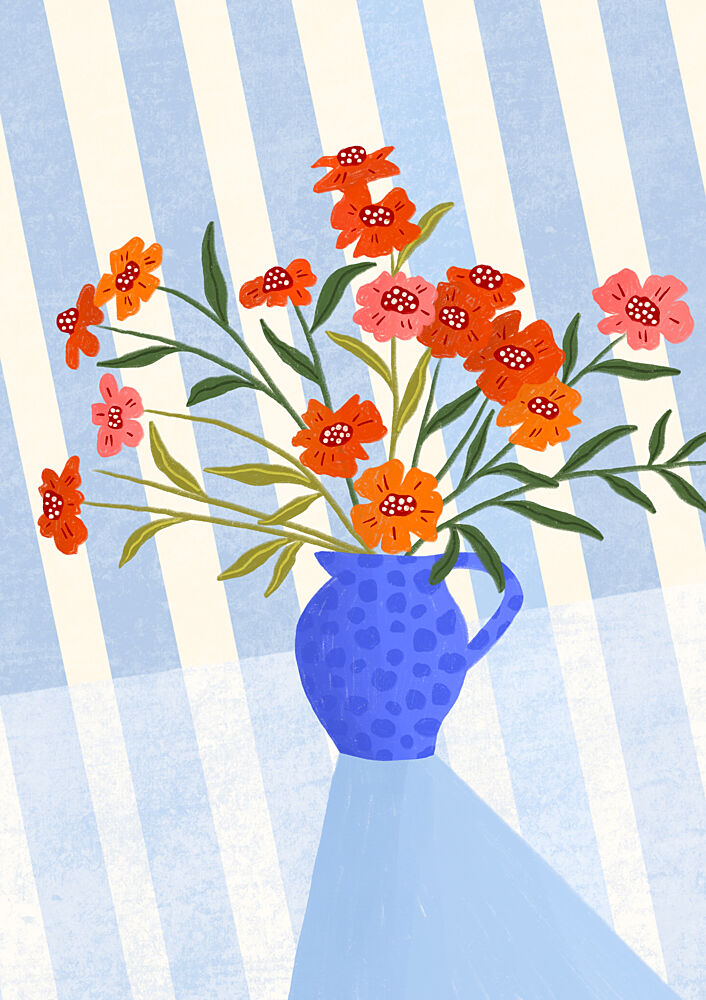 Cheerful Floral Pitcher art print by Bea Muller for $57.95 CAD