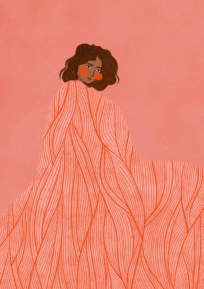 Coral Woman Dreaming art print by Bea Muller for $57.95 CAD