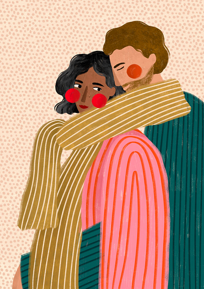 Loving Couple Embrace art print by Bea Muller for $57.95 CAD