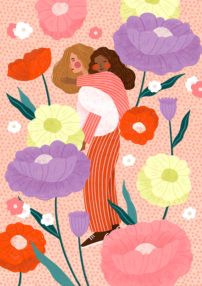 Joyful Floral Embrace art print by Bea Muller for $57.95 CAD