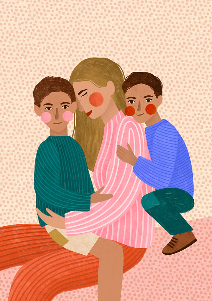 Joyful Family Hug art print by Bea Muller for $57.95 CAD