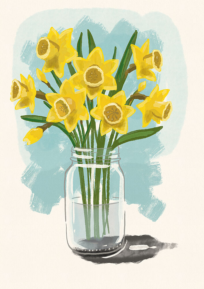 Yellow Daffodils in Jar art print by Nicholas for $57.95 CAD